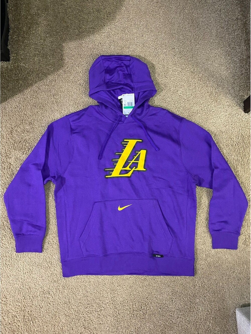 Los Angeles Lakers Hoodie Mens XL Purple Nike Basketball NBA City Edition Club